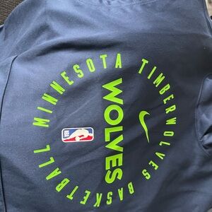 Minnesota Timberwolves Navy Nike Wolves sleeveless hoodie Green Logo